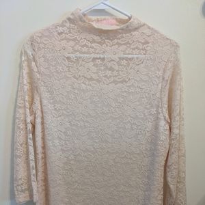 Light pink lace blouse size L
